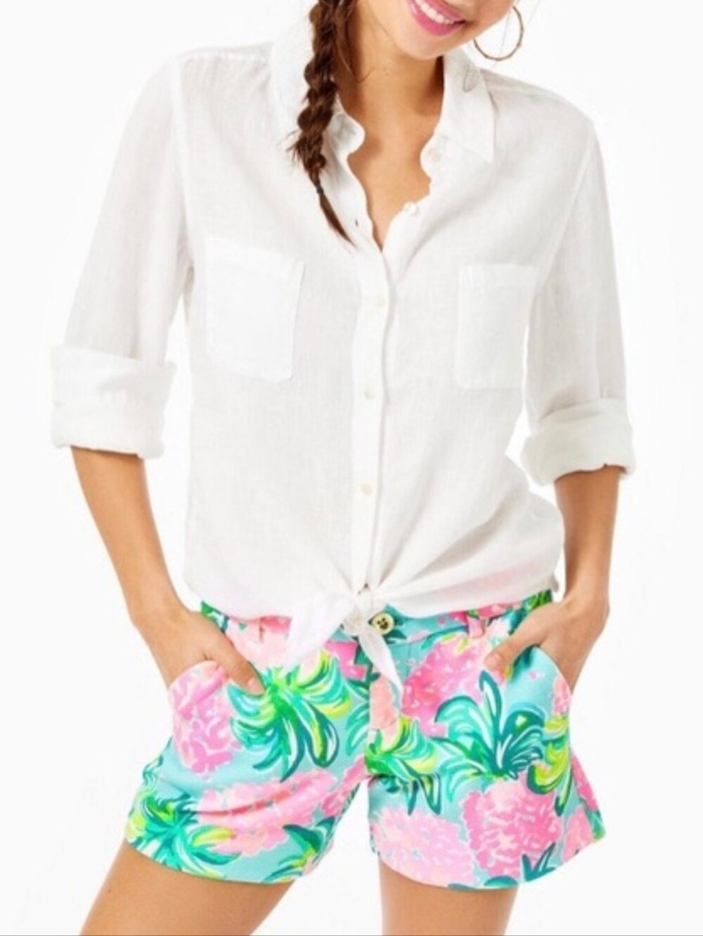 Lilly Pulitzer Callahan Knit Short Blue Ibiza Pineapple Shake